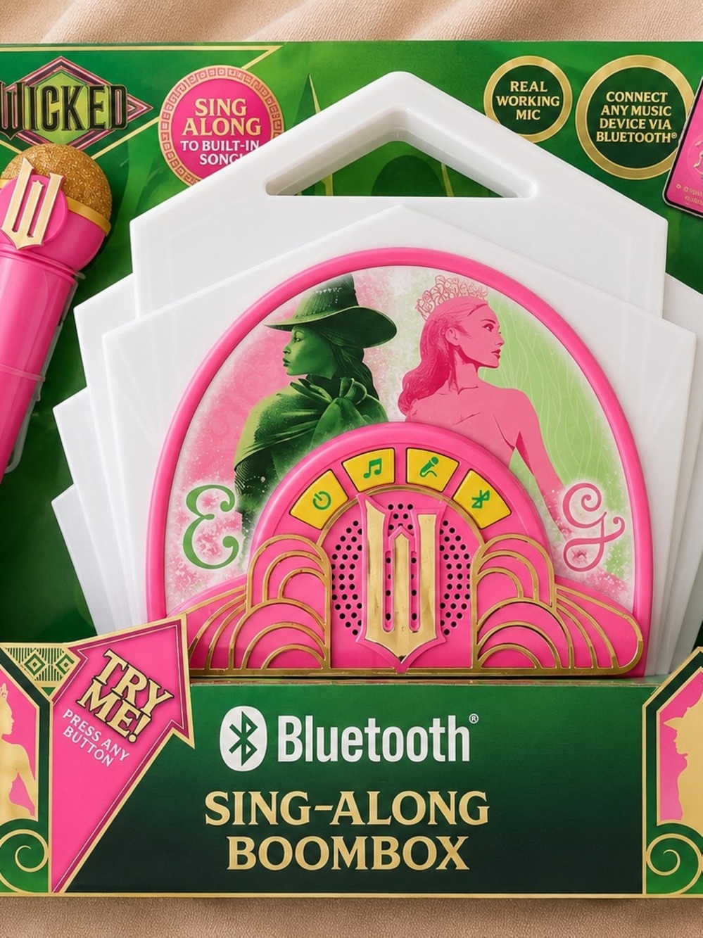 Wicked Bluetooth Sing-Along Boombox with Microphone